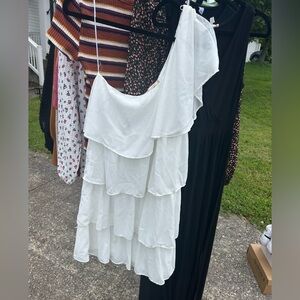 Altar'd State White One Shoulder Dress